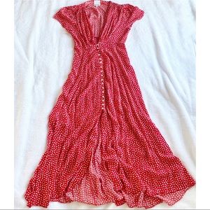 SKYLAR+MADISON Heart Midi Dress Button Down S